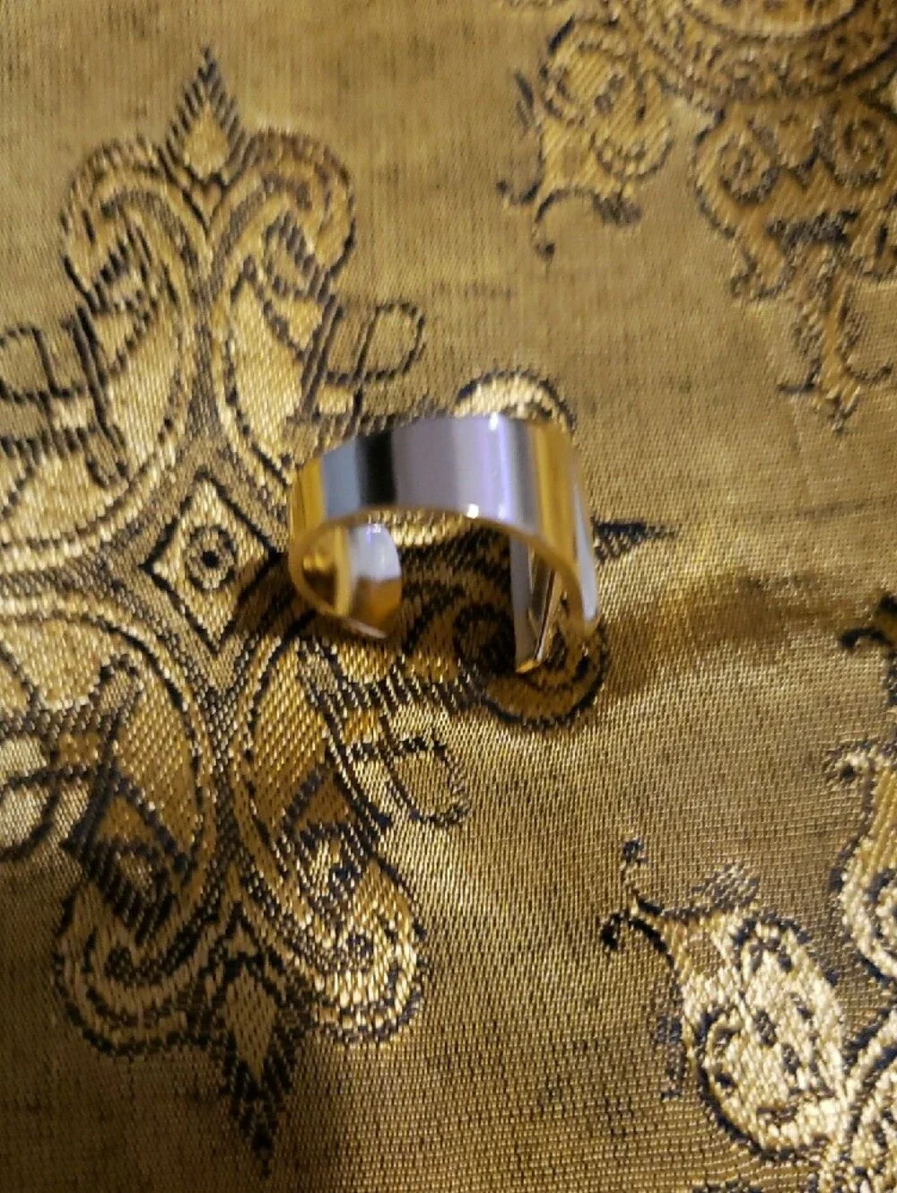 Gold Toned Letter 'N' Open Band Ring